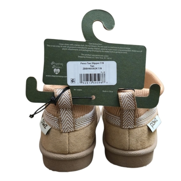 Pawz Cozy Knit Cuff Slippers in Brown for Toddler Girl Size.7-8 NWT! - Picture 9 of 10